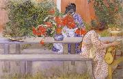 Carl Larsson Karin and Brita with Cactus china oil painting artist